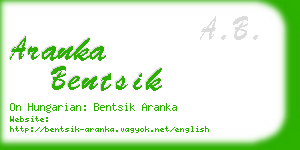 aranka bentsik business card